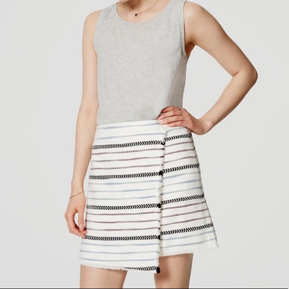 Loft Striped Fringe Wrap Skirt - Picture 8 of 8